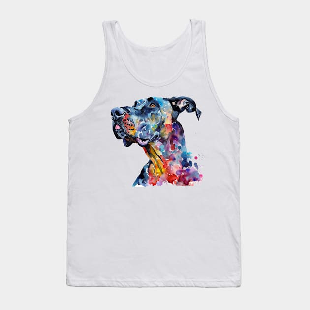 Great Dance Pop Art Water Colors for Dog Lover Tank Top by karishmamakeia